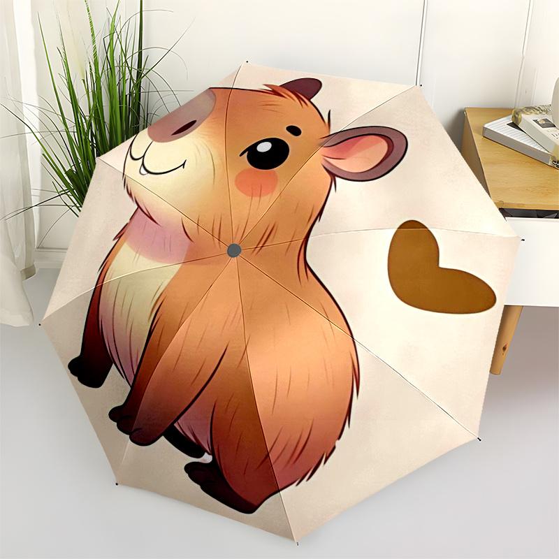 

Capybara Themed Travel Umbrella-8 Ribs Automatic Opening and Closing, Portable Folding Design, Compact and Stylish Umbrella Suitable for Out