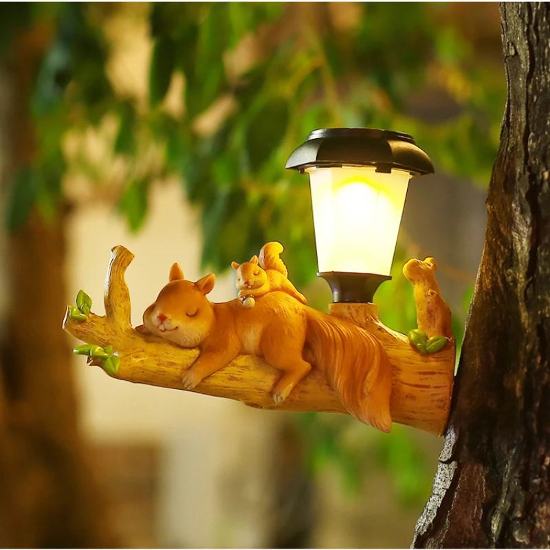 2024 Cartoon Squirrel Sloth Solar Lamp Animal Courtyard Porch Lamp LED Solar Light Hanging Light Outdoor Garden Decoration Light