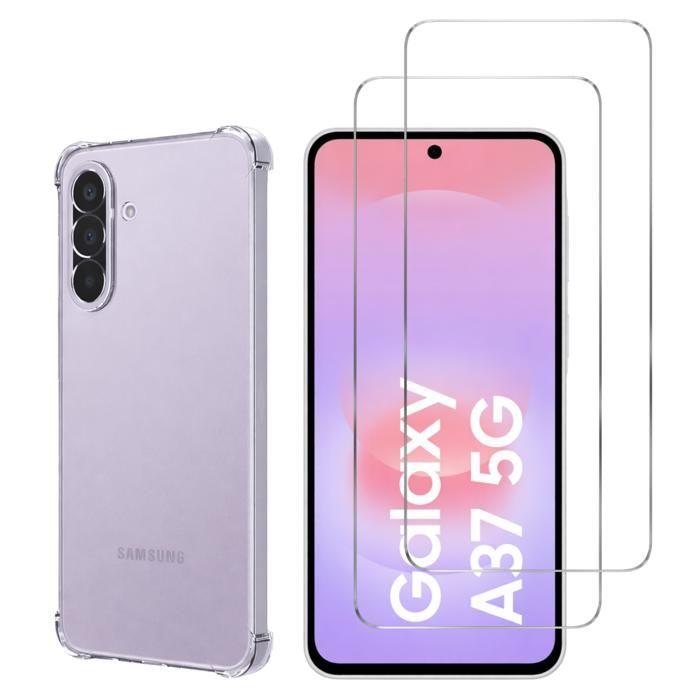 Coque antichoc pour Samsung Galaxy A37 5G et 2 Verres Trempé Film Protection Ecran Phonillico®