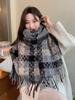 New Knitted Retro Scarf Headscarf Winter Women Men Preppy Plaid Tassel Warm Scarve Pashmina Mujer Female Male Wrap Shawl Unisex