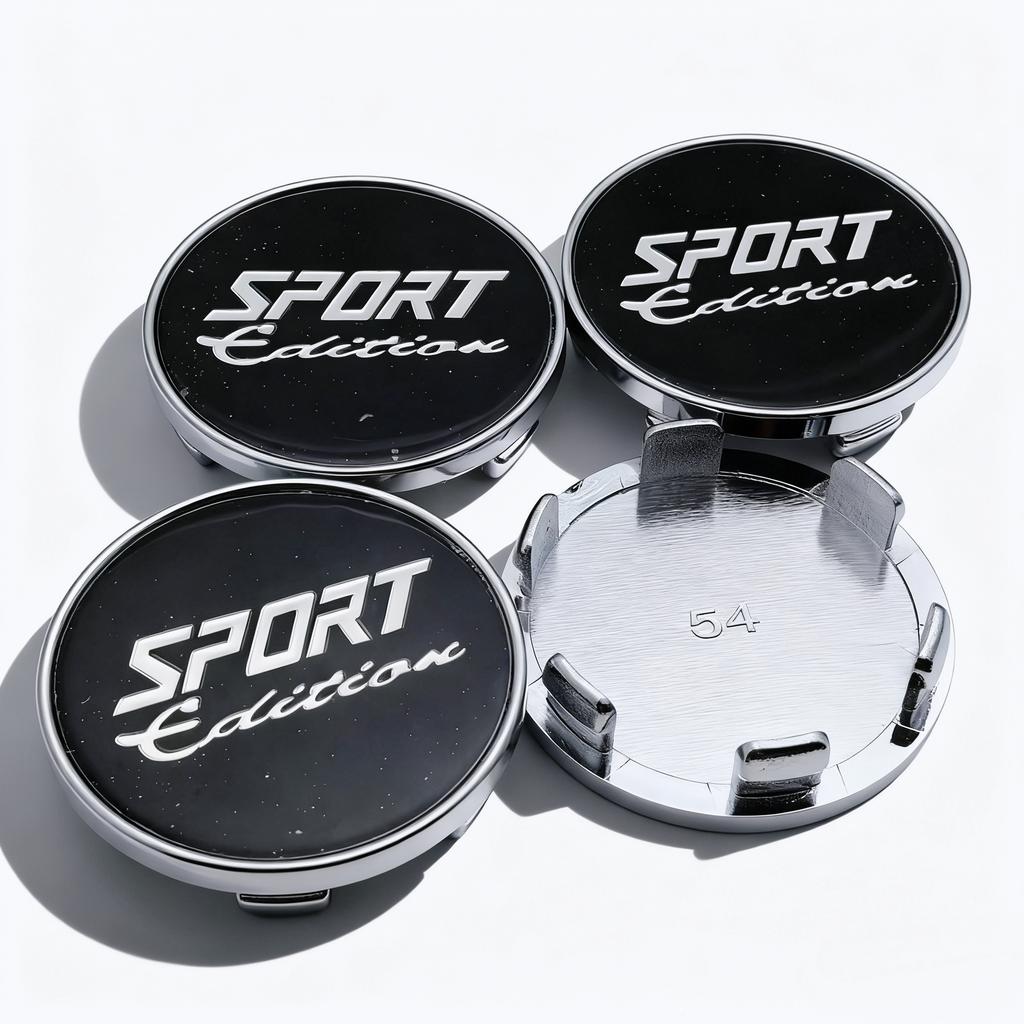 4pcs Sport Edition Logo Badge Emblem Car Wheel Center Caps 54MM Clips 49MM Wheels Hub Cap Rim Hubcaps Dust Cover Car Accessories