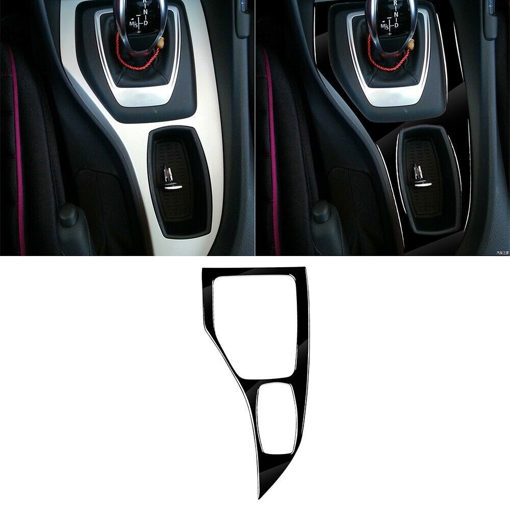 Glossy Piano Black Center Console Gear Shift Panel Cover For BMW X1 E84 2011-15