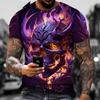 Herre Horror Hovedprint T-shirt 3D Print Vintage Rund Hals Kort Ærme Mode Oversized T-shirts Herre Sommer Streetwear