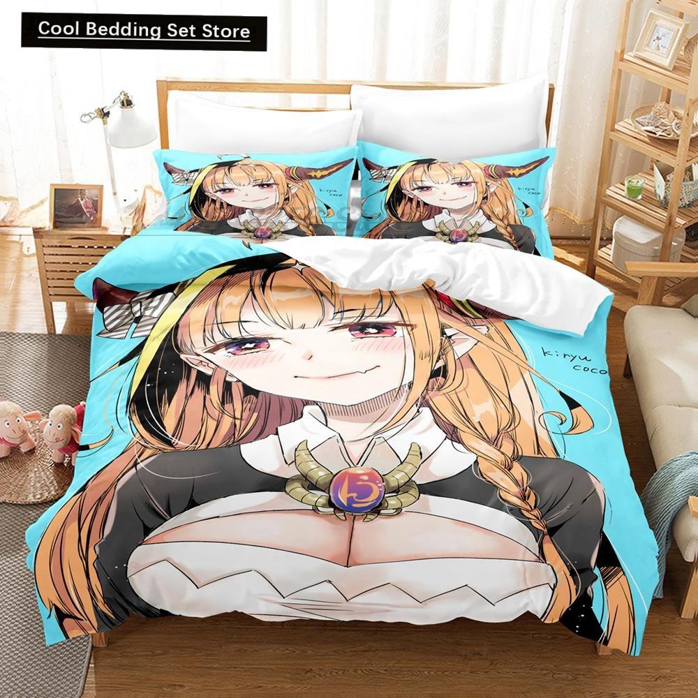 3D Printing Anime Kawaii Girls Kiryuu Coco Bedding Set Single Twin Full Queen King Size Bed Set Teenager Bedroom Duvetcover Sets