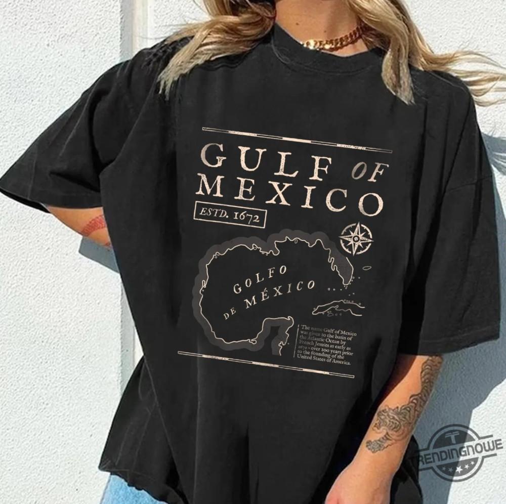 Gulf Of Mexico 1672 Historic Map Shirt All Size S-5Xl