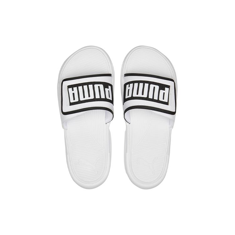 Puma Royalcat Soft And Durable Rubber Slide Sandals Unisex Footwear White Black 386712-02