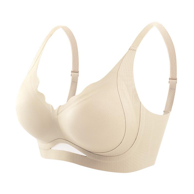

[Lifting Cup] Adjustment-type soft support, gathering without marks, upper support to prevent sagging, closing secondary milk, no steel ring text XXL(40A 40B 40C 40D) абрикосовий