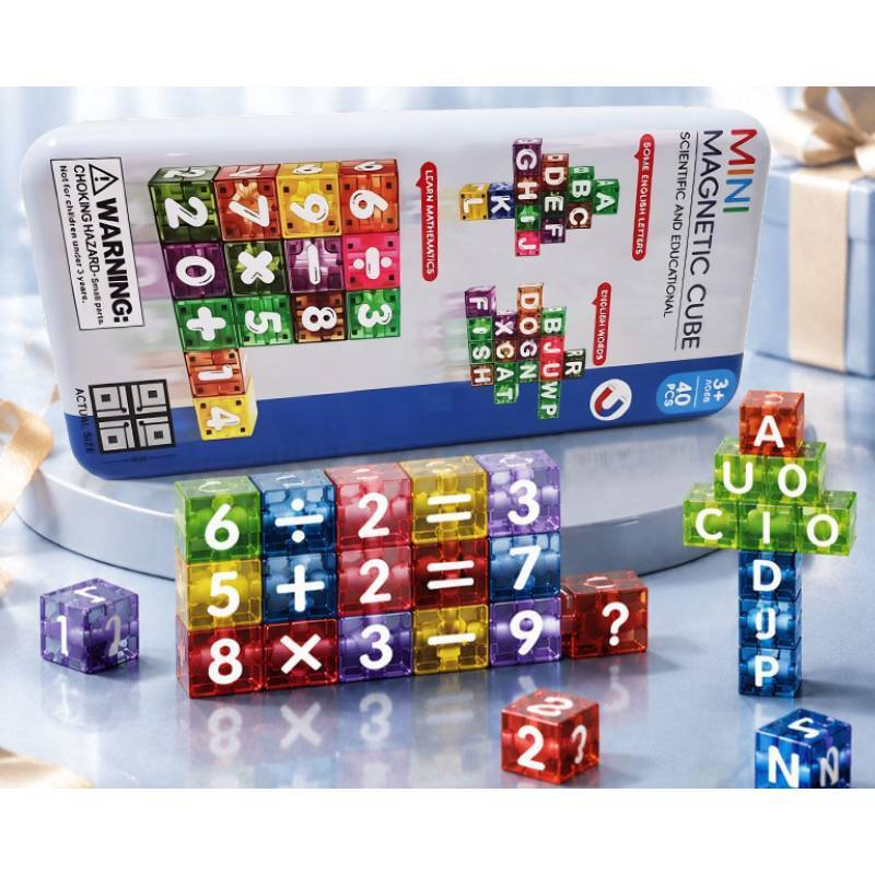 Magnetic Number Letter Blocks Educational Toy For Kids With Metal Box Storage