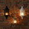 Romantic Hollow Metal Candlestick Iron Hanging Candle Holder Hollow Birdcage Lantern  Indoor