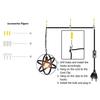 Industriel Stikbar Kugle Pendel E27 Sokkel Vintage Sfærisk Lys Lantern 14.76ft Strømkabel og Tænd/Sluk for Stue K