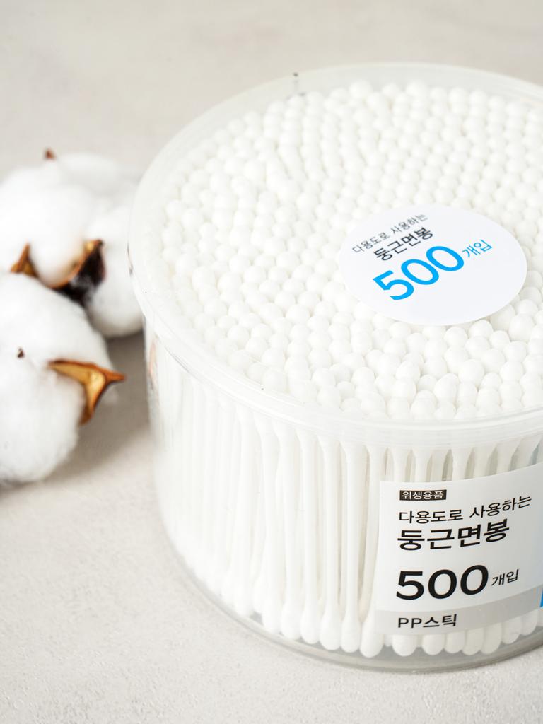 PP Stick Round Cotton Swabs 500 Count