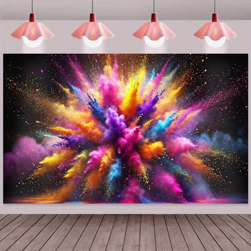 

2D Rainbow Paint Splash Background for Studio Photoshoot & Live Stream 47.2x31.5inch/120*80cm