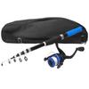 28038‑T210BL 2.1m Portable Fishing Rod Pole Set Retractable Rod Spinning Wheel Reel Baits Hooks Fishing Bag Kit