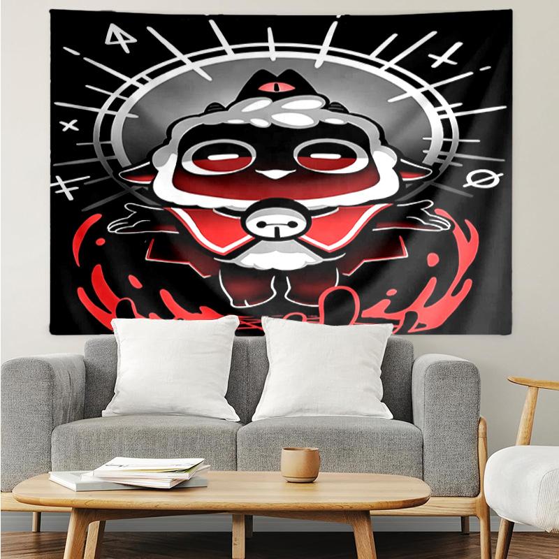 Cult Lamb Game Fantasy Quick-Dry Tapestry Hanging for Bedroom,Livingroom, Playroom,Decor Art Room Wall Tapestry Holiday and Birthday Gifts