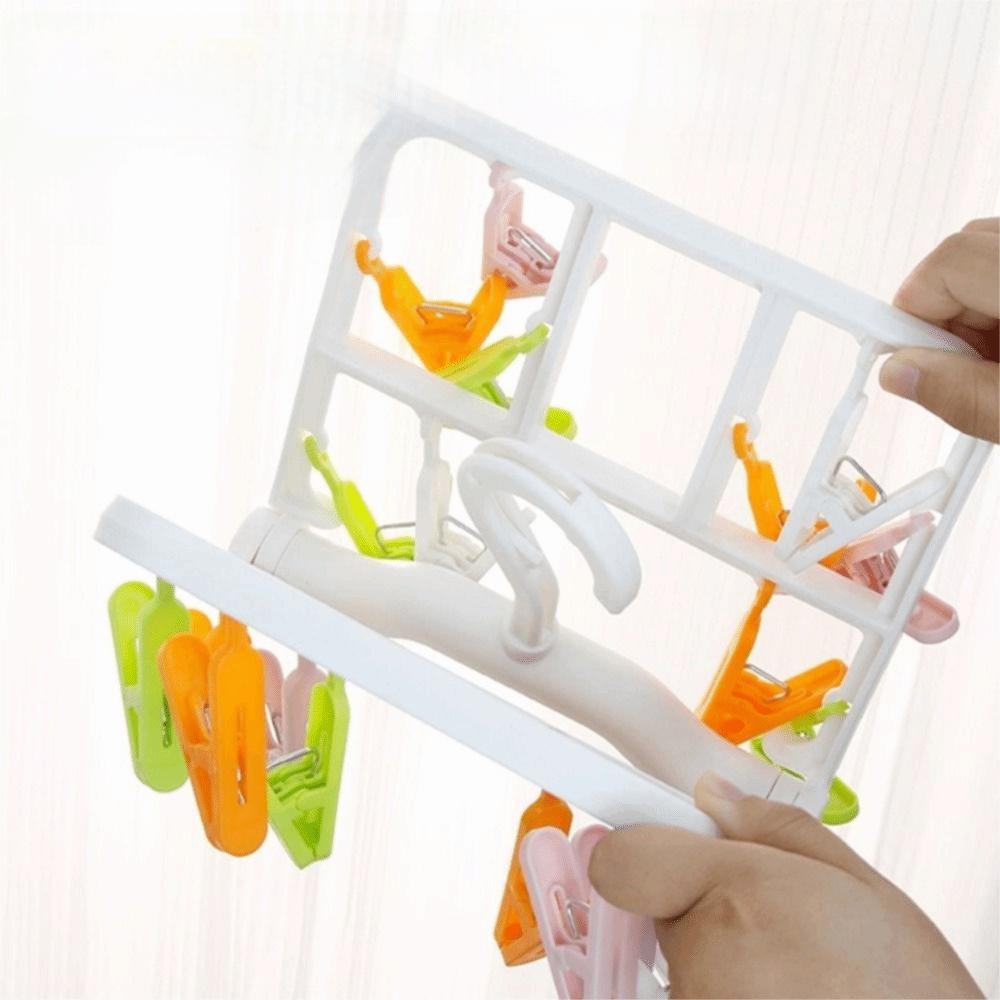 Foldable Underwear Drying Rack Plastic Laundry Clip Multifunctional Clothes Hanger  Bathroom