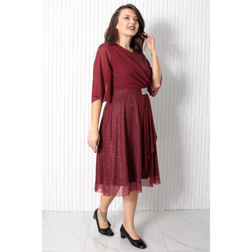 Pailletten-Abendkleid Marineblau Fhm900