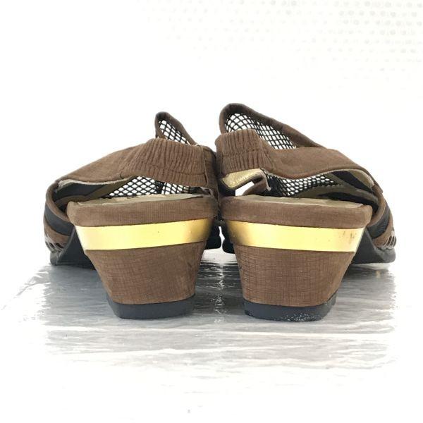 Balenciaga Back Strap Mesh Sandals Size 34.5 22.0-22.5cm Brown and Black Shoes Sandals Pumps(USED)
