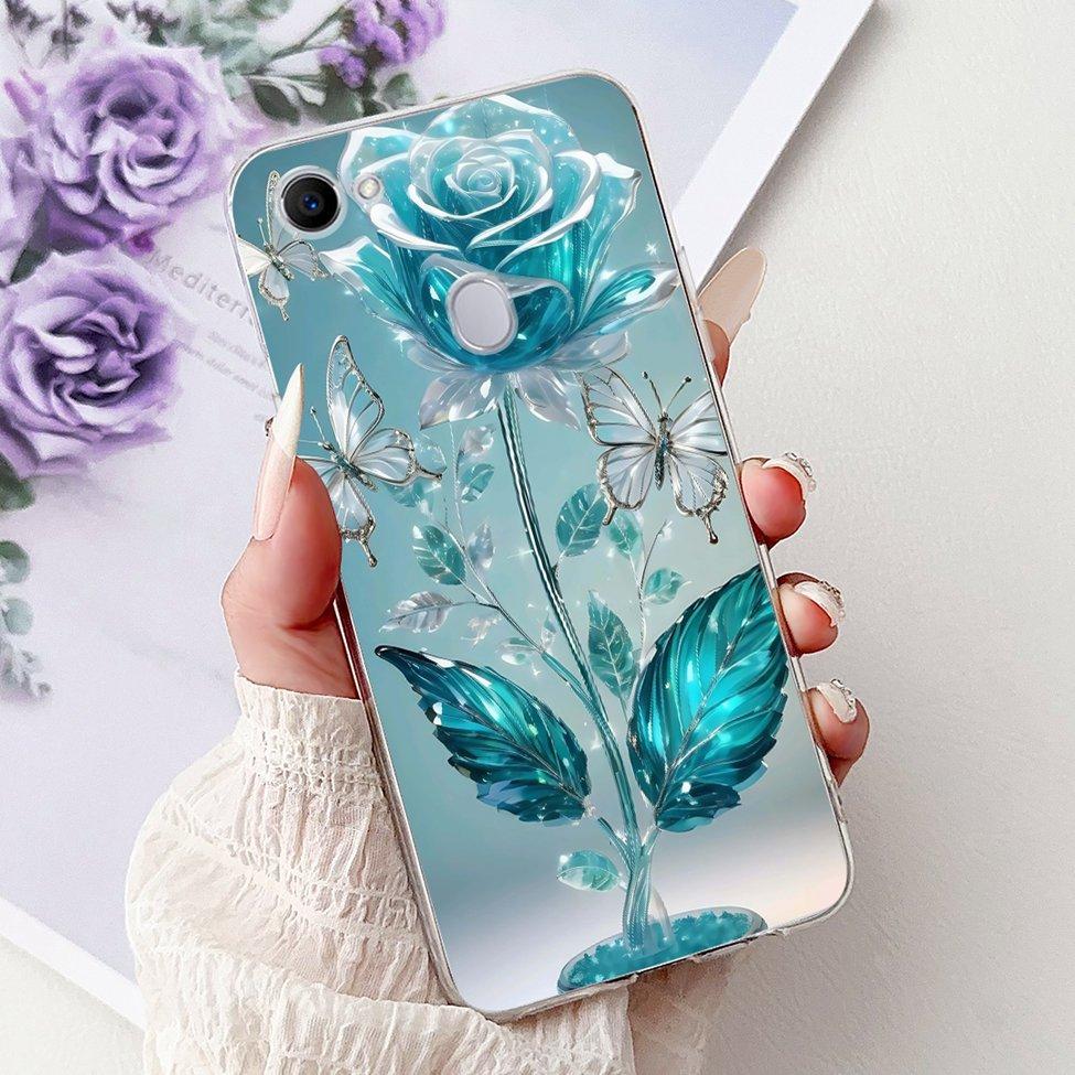 Clear For Oppo F7 Case Kawaii Cute Cat Fashion Flower Funny Luxury Painted Soft Back Cover For OppoF7 Phone Case CPH1821 CPH1819