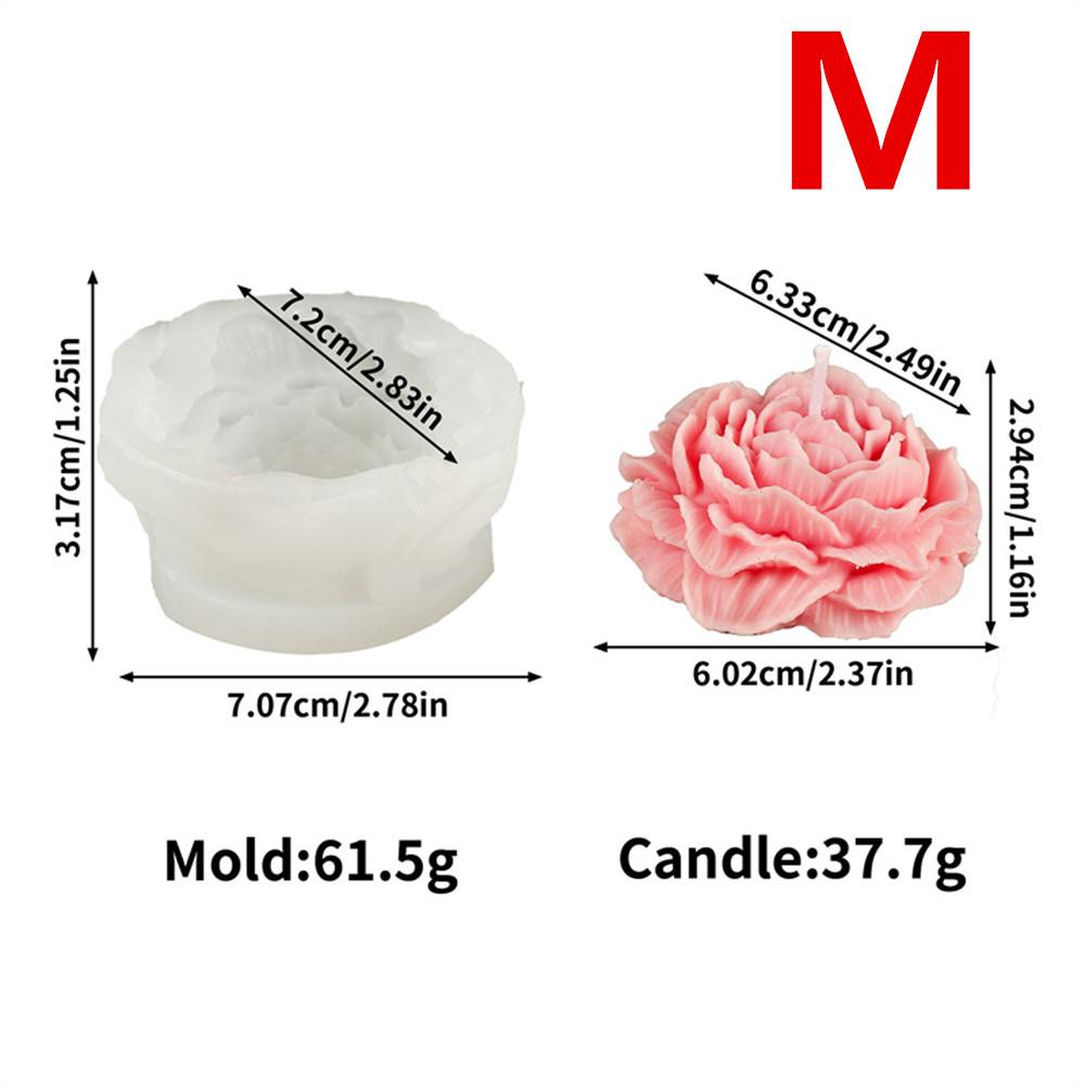 3D Peony Flower Shape Silicone Candle Mould DIY Flower Plaster Handmade Soap Aromatherapy Candle Making Tools