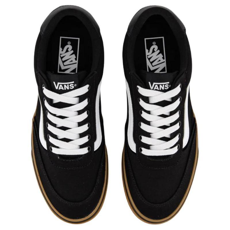 Vans Brooklyn LS Slip Resistant Abrasion Resistant Low top Skateboard Shoes Men's Black White Sneakers VN000D7QB9M