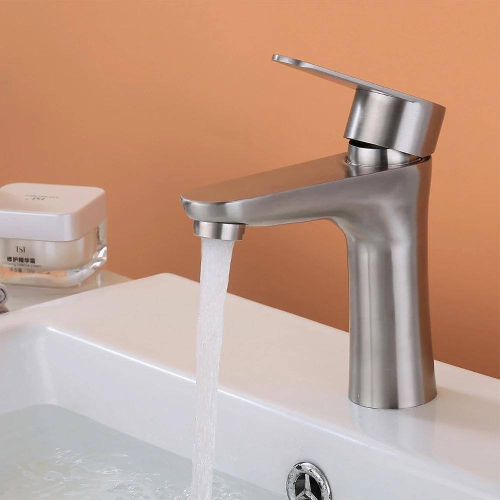 Bateria Umywalkowa Łazienkowa Stal Nierdzewna Kran Zimnej Wody Toaleta Jednouchwytowa Kran Kuchenny Umywalka Łazienkowa