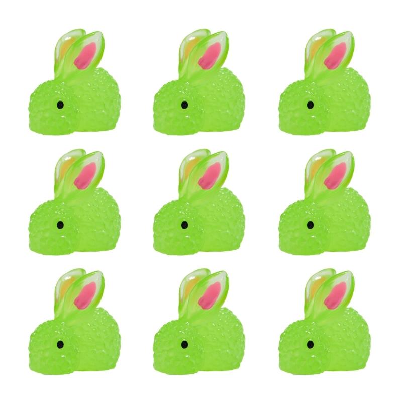Pack of 500 Glow in the Dark Resin Rabbits Miniature Bunnies Figurines for Micros Landscape Decoration Craft Supplies