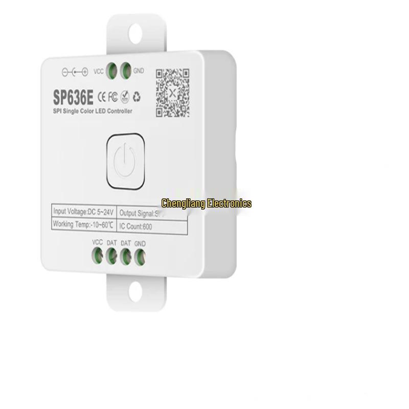 SP630E Bluetooth LED Controller: RGBCW, Single/Dual Color Temp, Magic Color Strip Dimming via App.