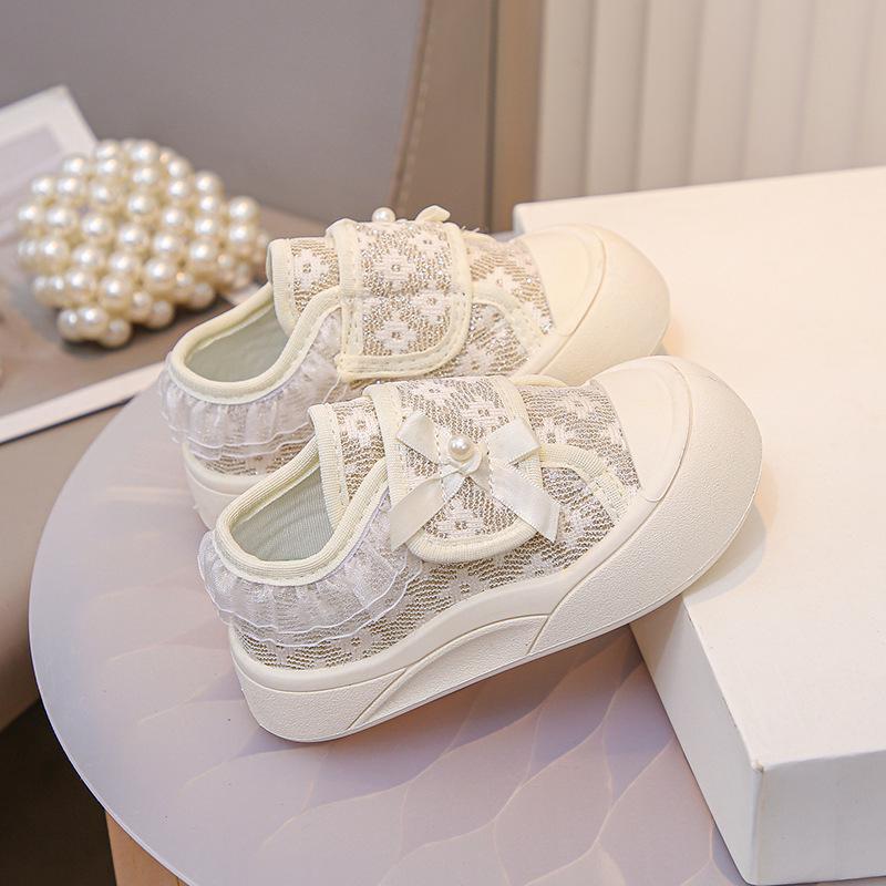 

Spring 2026 Stylish Soft Sole Bow Shoes for Toddlers & Girls Size 24 (Inner Length 15 cm) брудно-білий