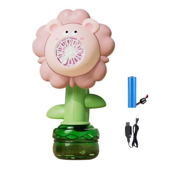 Electric Bubble Machine with LED Light Show Rechargeable Kids Bubble Blower Flower Automatic Swing Dance Handheld Kids Bubble Maker Outdoor Party Toys