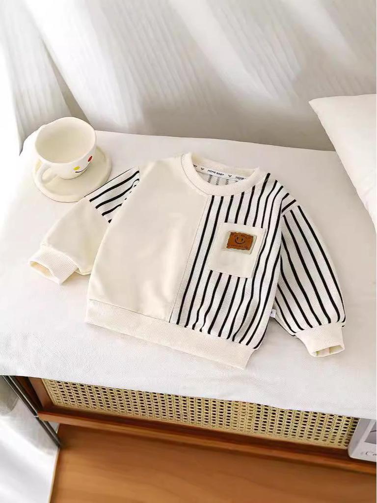 2024 Trendy Korean Style Round Neck Long Sleeve Sweatshirt for Boys and Girls - Children's Fashionable Spring/Autumn Wear