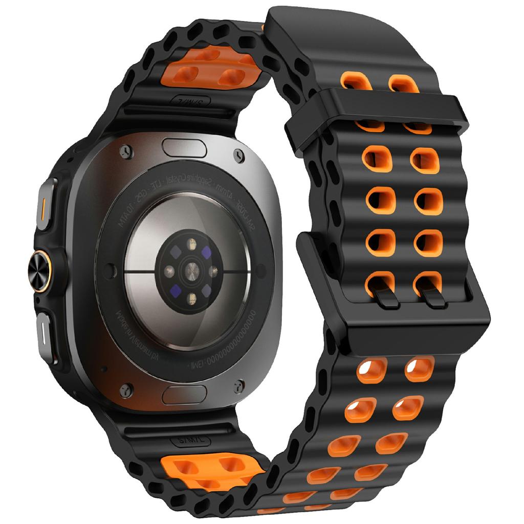 KALEBOL For Samsung Galaxy Watch Ultra 47mm Silicone Watch Band Dual Color Ocean Wrist Strap