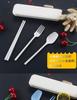 3pcs/set Travel Cutlery Portable Cutlery Box Japan Style Wheat Straw Knife Fork Spoon Student Dinnerware Sets Kitchen Tableware
