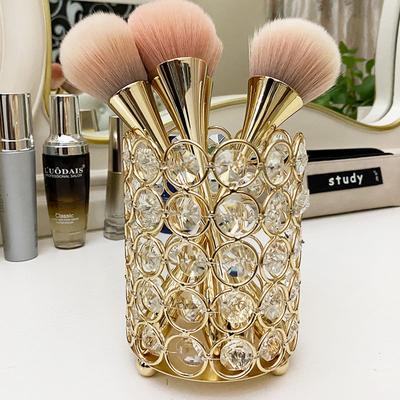 Nail Pen Holder Crystal Glass Storage Box European and American Desktop Bucket Fashion Makeup Brush Round Ornaments