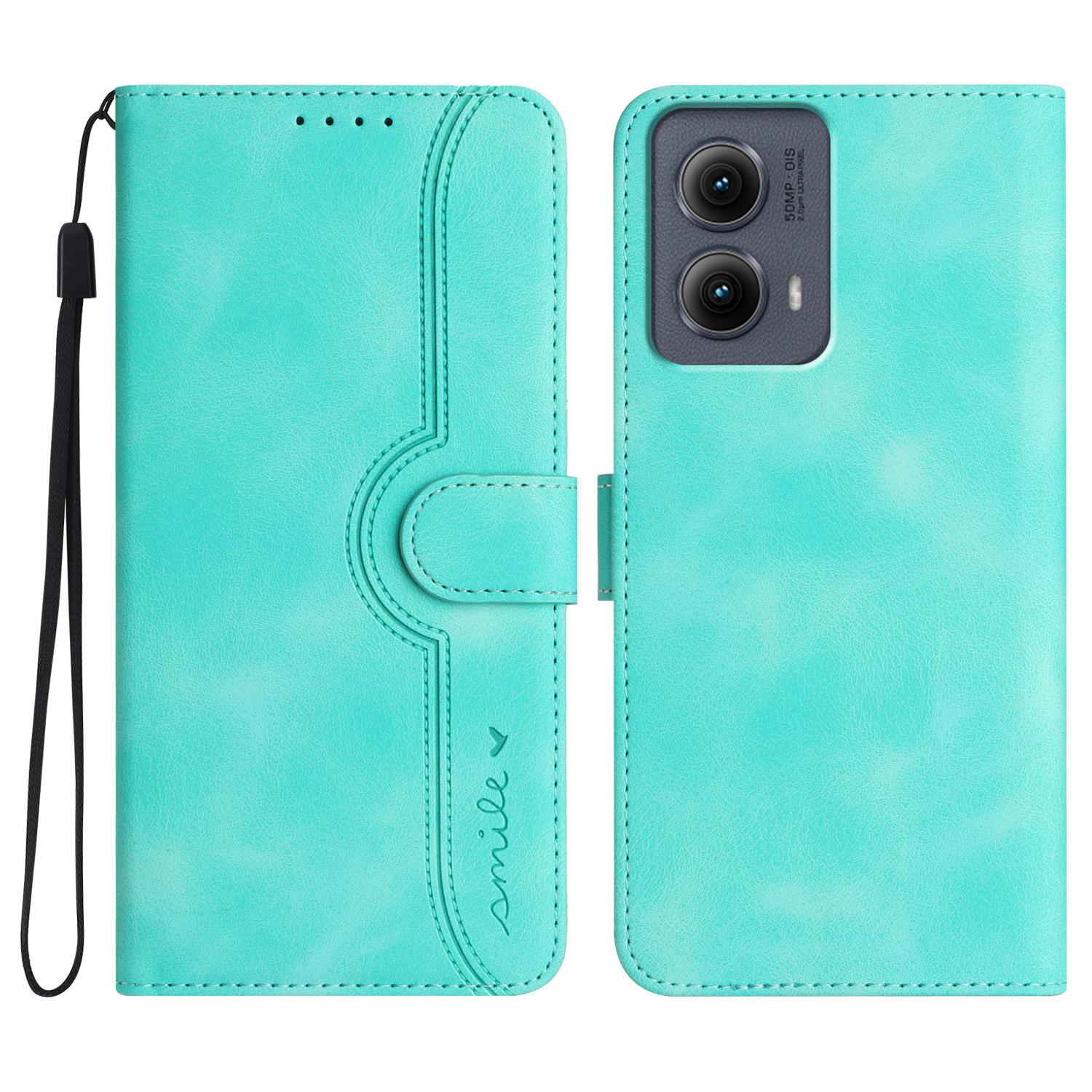 

YX0030 For Motorola Edge (2024) 5G Case Card Slots Wallet Leather Phone Cover Baby Blue