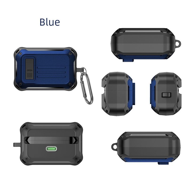 

Headset Protective Case Armor Buckle Earphone Case XM4 Soft Fashion Stylish Trendy Men-Style Women s Soft Separates Wf-1000 XM4 Earphone Case Sony WF-1000XM4 [Blue buckle] send Hook