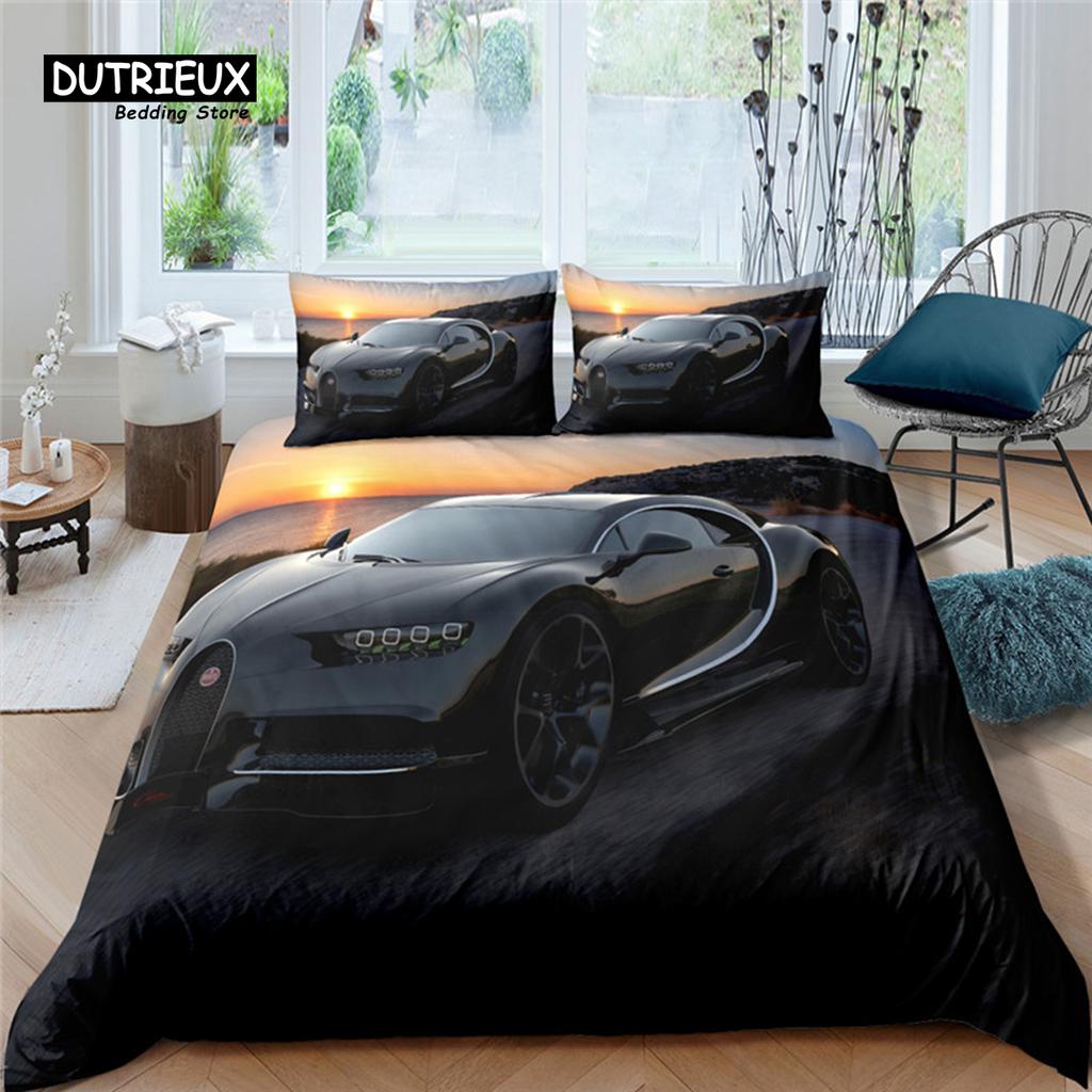Home Living Luxury 3D Racing Car Bedding Set Comfortable Duvet Cover Set Kids Bedding Set Queen and King EU/US/AU/UK Size