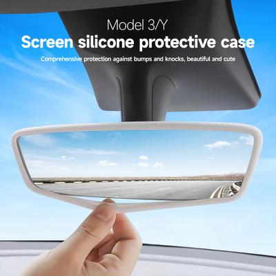 1 PC Car Rearview Mirror for Tesla model3/Y Silicone Inner Mirror Protective Cover Rearview Mirror Protective Cover