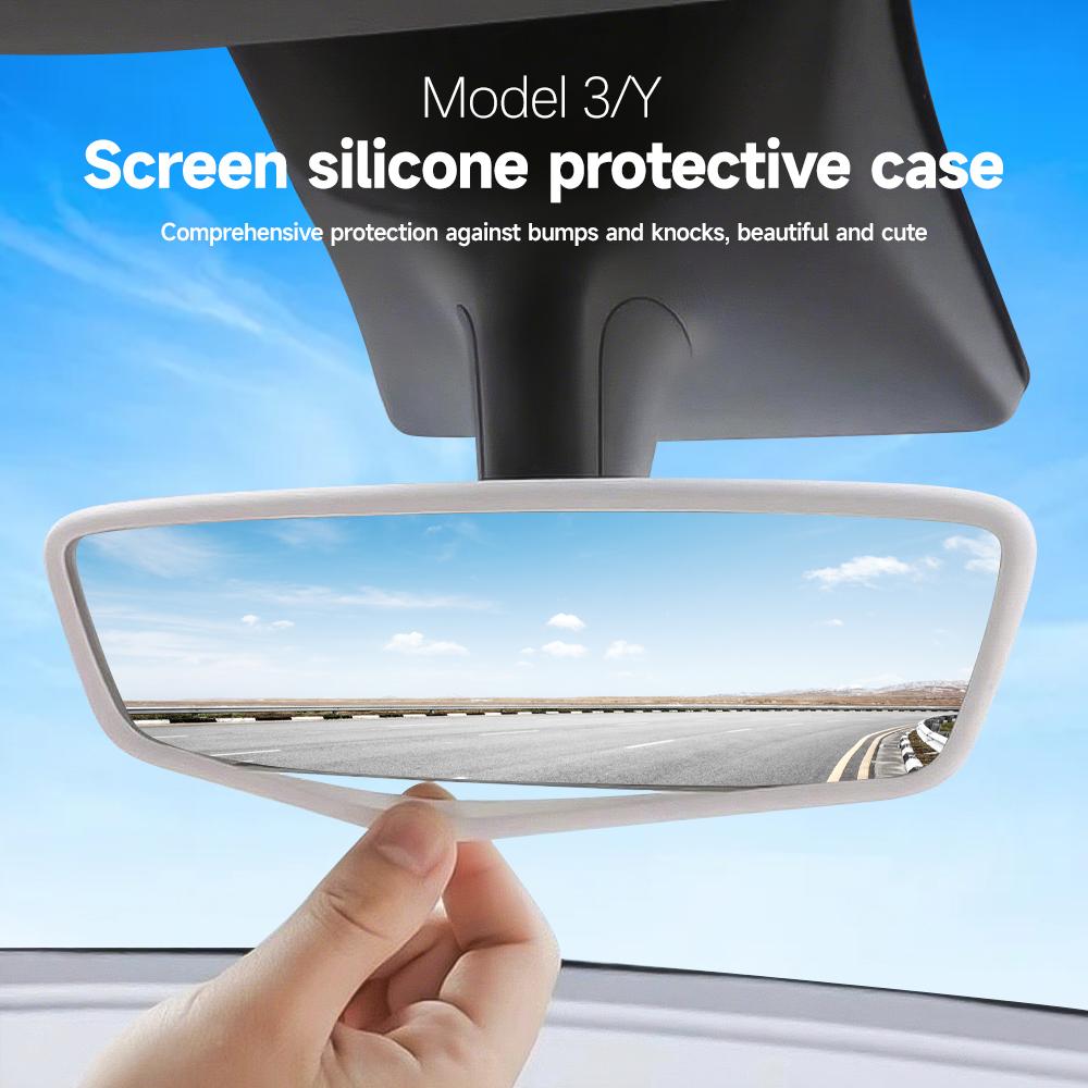 1 PC Car Rearview Mirror for Tesla model3/Y Silicone Inner Mirror Protective Cover Rearview Mirror Protective Cover