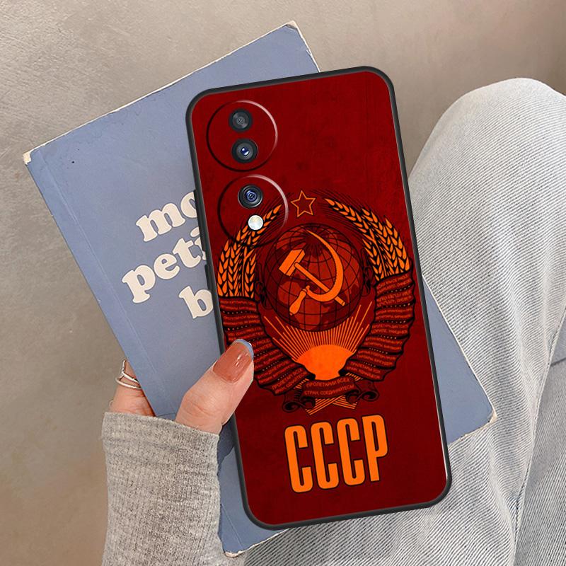 Russia Soviet Emblem Flag Case For Honor Magic 5 6 7 8 Pro Cover For Honor 200 400 Lite 50 70 90 X8a X8b X9a X9b X9c