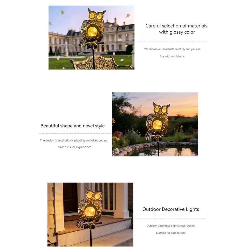 Solar Animal Shape Garden Light with Blinking LED Eyes Animated Glowing Eye Solared Lights for Yard Patio Lawn Pathway Landscape
