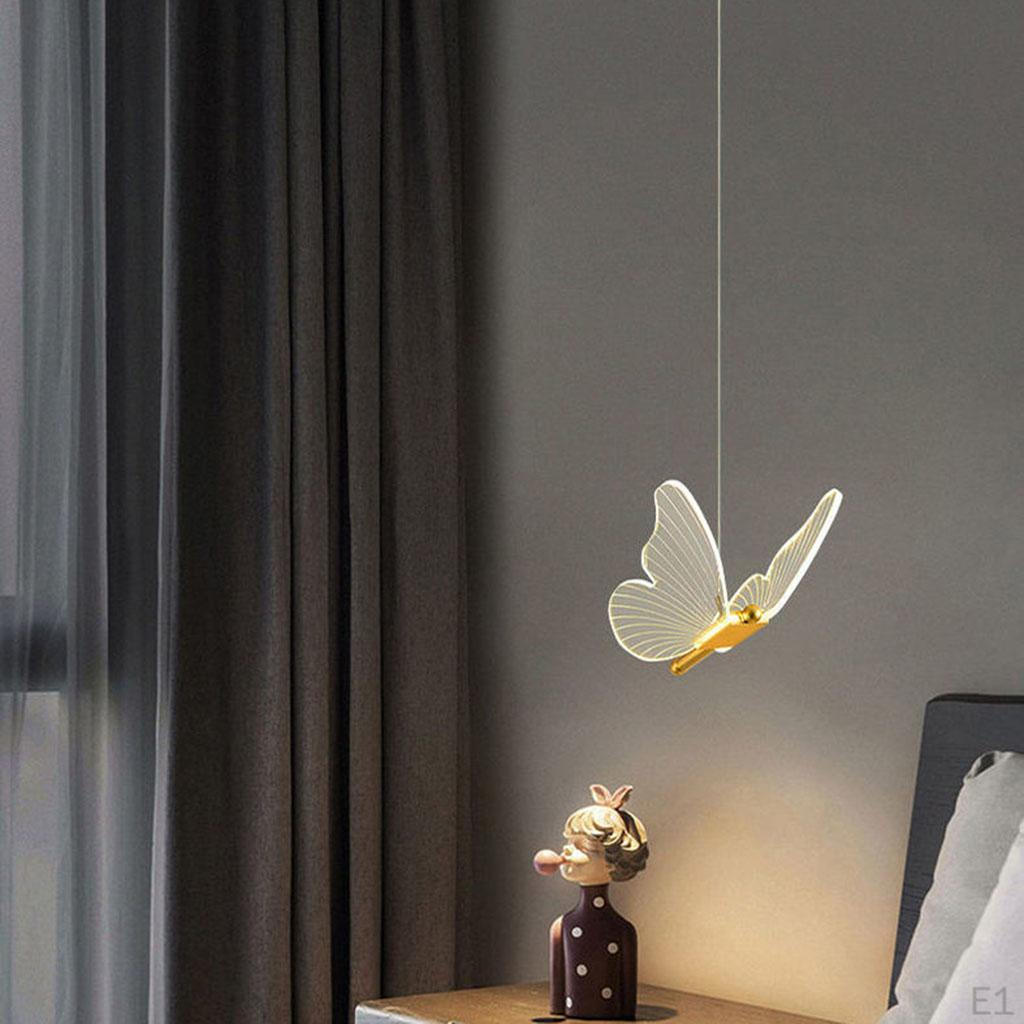 Acrylic Butterfly Chandelier Lamp LED Hanging Ceiling Light Lighting Fixtures Teahouse Living Room
