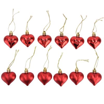 12 stücke Weihnachtsschmuck Herzform PVC Weihnachtsbaum Hängende Dekorationen für Valentinstag