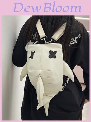 Shark Backpack For School Students Waterproof Nylon Casual Travel Daypack For Men Women