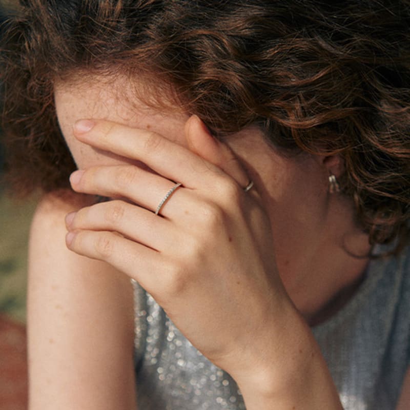 green [925 silver] Five.silver.210 / dew ring handle