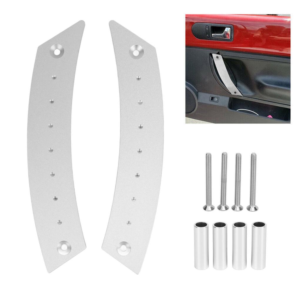 2pcs Door Panel Pull Handle Set Aluminium Alloy Labor Saving High Strength Rust Proof for Cars
