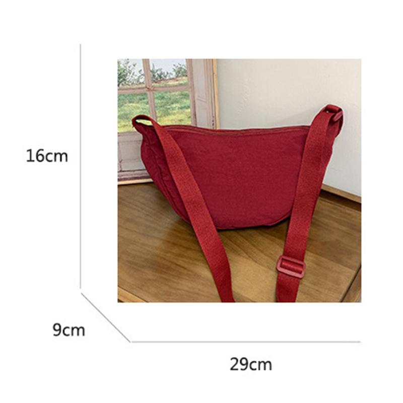 Dumpling Bag Stylish Versatile Lightweight Single-Shoulder Washed Fabric Bag Crossbody