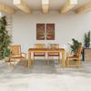 Garden Dining Set 5 Pieces Brown Solid Acacia Wood
