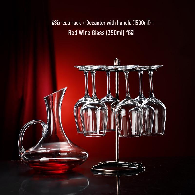 Lyxigt Kristall Vinrött Vinglas & Karaff Set