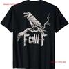 F Caw Black Crow Pun Funny Bird Cawing Grunge On Back T Shirt  Vintage Washed Streetwear Casual Homme Designer Clothes