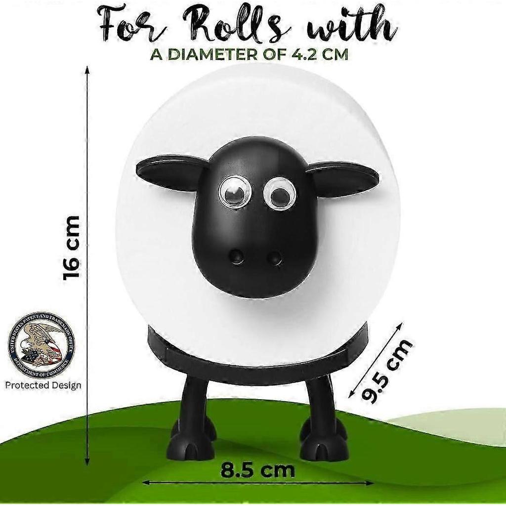 Sheep Toilet Roll Holder 3Pack Standing, 3DPrinted Black Sheep Loo Roll Holder, Cute Bathroom Decor